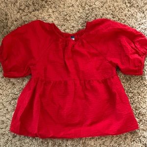 Red peplum top